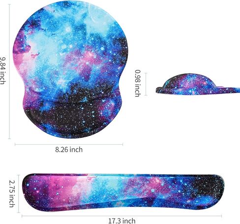 مسند معصم للوحة المفاتيح ووسادة ماوس من RICHEN مع مجموعة دعم المعصم للكمبيوتر/الكمبيوتر المحمول/Mac، والألعاب والمكتب، متينة ومريحة وخفيفة الوزن لسهولة الكتابة وتخفيف الألم (شبكة ملونة) in Kuwait