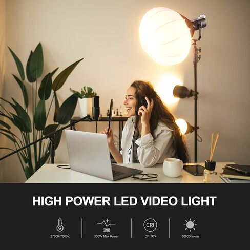 مجموعة إضاءة فيديو GVM 300 وات، إضاءة مستمرة للتصوير الفوتوغرافي مع صندوق تثبيت بوينز وحامل، 2700~7500 كلفن، 112000Lux@0.5m إضاءة استوديو مع تطبيق DMX، CRI 97+ ثنائي اللون 8 أضواء مشهد لتسجيل الأفلام in Kuwait