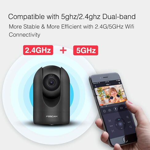 كاميرا مراقبة للمنزل Foscam R4S 4MP WiFi IP Camera، جهاز مراقبة الطفل اللاسلكي مع AI Human Detection Sound Detection 33ft Night Vision 2 Way Audio Camera متوافق مع Alexa Black (متجدد) in Saudi Arabia