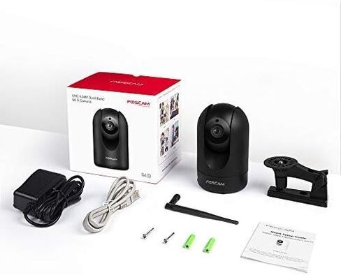 كاميرا مراقبة للمنزل Foscam R4S 4MP WiFi IP Camera، جهاز مراقبة الطفل اللاسلكي مع AI Human Detection Sound Detection 33ft Night Vision 2 Way Audio Camera متوافق مع Alexa Black (متجدد) in Saudi Arabia