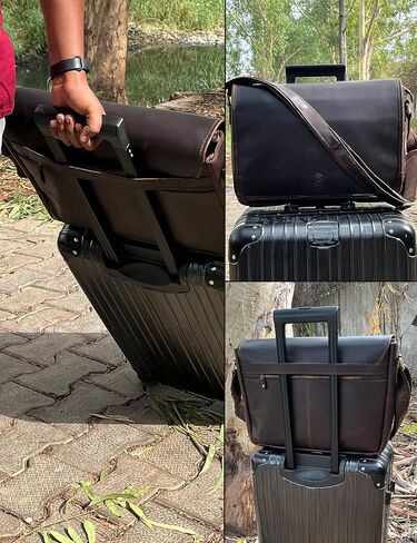 Leather Messenger Bag for Men 16" Full Grain Leather Laptop Bag Vintage Crossbody Office Satchel Travel Shoulder Bag in Saudi Arabia