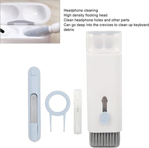 مجموعة ادوات تنظيف الكترونية 7 في 1، اداة تنظيف متعددة الوظائف، راس متدفق عالي الكثافة قابل للازالة مع اداة سحب مفاتيح لسماعات الاذن والكيبورد واللابتوب والجوال in Kuwait