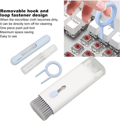 مجموعة ادوات تنظيف الكترونية 7 في 1، اداة تنظيف متعددة الوظائف، راس متدفق عالي الكثافة قابل للازالة مع اداة سحب مفاتيح لسماعات الاذن والكيبورد واللابتوب والجوال in Kuwait