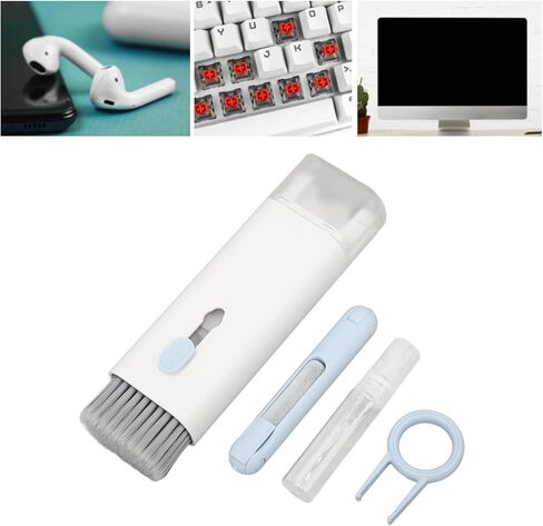 مجموعة ادوات تنظيف الكترونية 7 في 1، اداة تنظيف متعددة الوظائف، راس متدفق عالي الكثافة قابل للازالة مع اداة سحب مفاتيح لسماعات الاذن والكيبورد واللابتوب والجوال in Kuwait