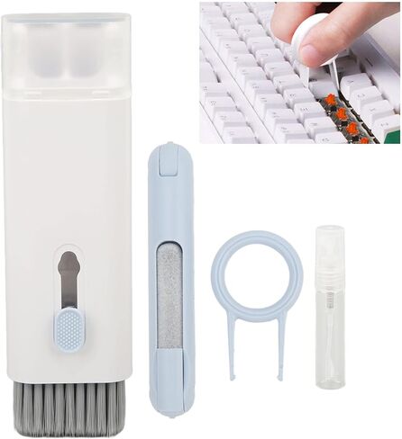 مجموعة ادوات تنظيف الكترونية 7 في 1، اداة تنظيف متعددة الوظائف، راس متدفق عالي الكثافة قابل للازالة مع اداة سحب مفاتيح لسماعات الاذن والكيبورد واللابتوب والجوال in Kuwait