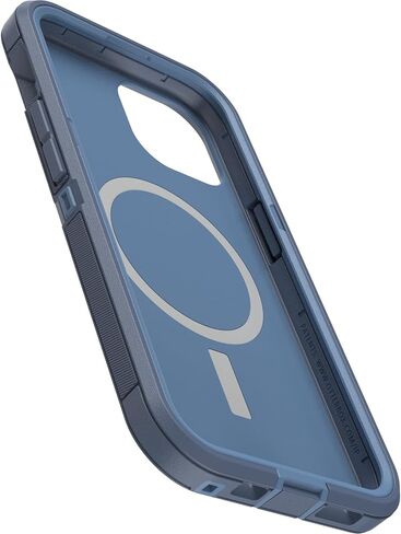 حافظة OtterBox iPhone 15 وiPhone 14 وiPhone 13 Defender Series XT الشفافة - الجانب الداكن (أسود/شفاف)، بدون شاشة، متين، يتم تثبيته على MagSafe، مرفق حبل قصير in Kuwait