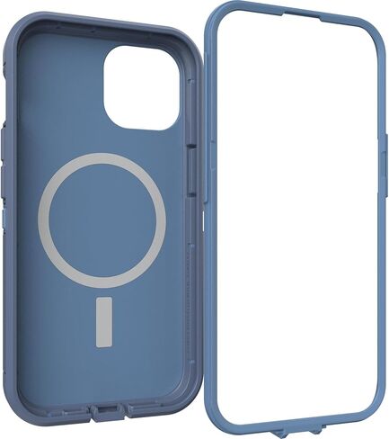 حافظة OtterBox iPhone 15 وiPhone 14 وiPhone 13 Defender Series XT الشفافة - الجانب الداكن (أسود/شفاف)، بدون شاشة، متين، يتم تثبيته على MagSafe، مرفق حبل قصير in Kuwait