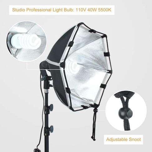 LINCO Lincostore طقم إضاءة استوديو التصوير الفوتوغرافي الذراع للفيديو الإضاءة المستمرة الظل صندوق بوم أضواء مجموعة إعداد المصباح Softbox مع مصابيح ضوء النهار AM262 in Kuwait