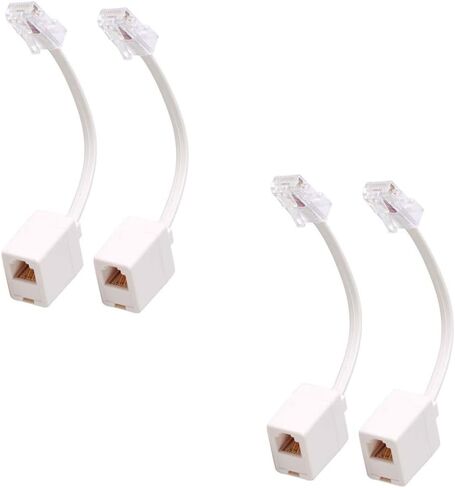 Uvital RJ45 إلى RJ11 محول موصل كابل M/F، هاتف RJ11 6P4C أنثى إلى إيثرنت RJ45 8P8C سلك محول ذكر (عبوتان) in Saudi Arabia