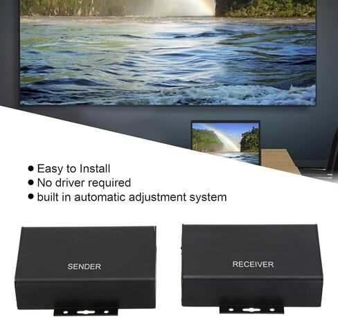 Zunate 2PCS USB HDMI KVM Extender، 1080P Ethernet Cable-Signal Extension يصل إلى 120 مترًا، جهاز استقبال Cat6 إلى HDMI، دعم ماوس لوحة المفاتيح USB (#3) in Kuwait