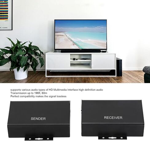 Zunate 2PCS USB HDMI KVM Extender، 1080P Ethernet Cable-Signal Extension يصل إلى 120 مترًا، جهاز استقبال Cat6 إلى HDMI، دعم ماوس لوحة المفاتيح USB (#3) in Kuwait