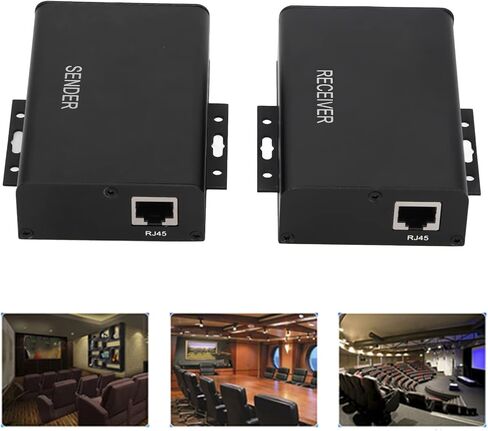 Zunate 2PCS USB HDMI KVM Extender، 1080P Ethernet Cable-Signal Extension يصل إلى 120 مترًا، جهاز استقبال Cat6 إلى HDMI، دعم ماوس لوحة المفاتيح USB (#3) in Kuwait