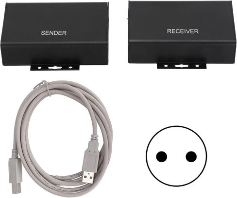 Zunate 2PCS USB HDMI KVM Extender، 1080P Ethernet Cable-Signal Extension يصل إلى 120 مترًا، جهاز استقبال Cat6 إلى HDMI، دعم ماوس لوحة المفاتيح USB (#3) in Kuwait