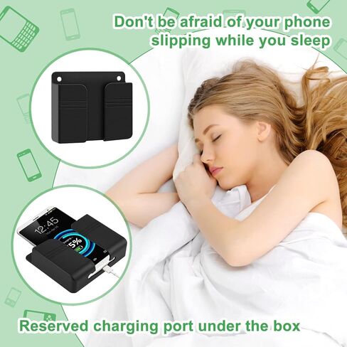 QINLECTRI 4 Pieces Phone Holder Wall Mounted with Adhesive and Data Line Receiving Hole Phone Holder Wall Mounted, Mobile Phone Holder for Bedroom and Bathroom in Kuwait