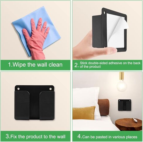 QINLECTRI 4 Pieces Phone Holder Wall Mounted with Adhesive and Data Line Receiving Hole Phone Holder Wall Mounted, Mobile Phone Holder for Bedroom and Bathroom in Kuwait