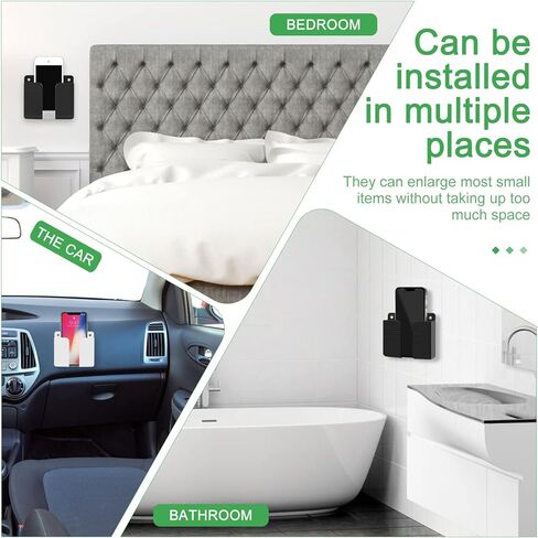 QINLECTRI 4 Pieces Phone Holder Wall Mounted with Adhesive and Data Line Receiving Hole Phone Holder Wall Mounted, Mobile Phone Holder for Bedroom and Bathroom in Kuwait