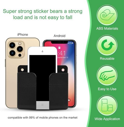 QINLECTRI 4 Pieces Phone Holder Wall Mounted with Adhesive and Data Line Receiving Hole Phone Holder Wall Mounted, Mobile Phone Holder for Bedroom and Bathroom in Kuwait