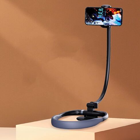 حامل الهاتف الخلوي Hochiton Lazy Bracket حول الرقبة، مشبك تثبيت مرن لتسجيل الحياة بدون استخدام اليد للرقبة، حجم الهاتف 4.7"-6" (أسود) in Kuwait