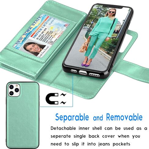 حافظة محفظة Tekcoo لهاتف iPhone 11 Pro Max (6.5 بوصة) فاخرة [حافظة صلبة مغناطيسية قابلة للفصل] حامل فتحات بطاقة الائتمان لبطاقة الهوية وحقيبة حمل غطاء فوليو من جلد البولي يوريثان مع حزام - رخام in Saudi Arabia