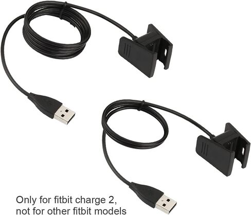 شاحن Temery Fitbit Charge 2 - قطعتان من كابل شحن USB بديل لـ Fitbit Charge 2 مع محول قاعدة حامل للكابل لساعة Fitbit Charge 2 الذكية (3.3 قدم + 1.6 قدم)... in Kuwait