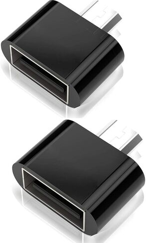 محول Mvpone Micro USB OTG إلى USB، محول Micro USB ذكر OTG إلى USB أنثى، محول USB On The Go 2 حزمة (أبيض) in Saudi Arabia