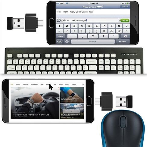 محول Mvpone Micro USB OTG إلى USB، محول Micro USB ذكر OTG إلى USB أنثى، محول USB On The Go 2 حزمة (أبيض) in Saudi Arabia