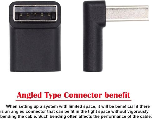 NFHK USB-C Type C Female 90 Degree Down Angled to USB 3.0 A Male Data Adapter for Laptop Desktop in Kuwait