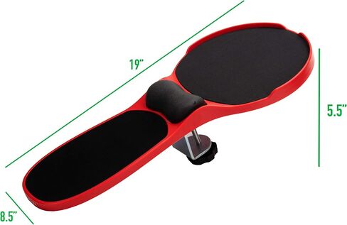 Mind Reader Portable Wrist Rest, Memory Foam Ergonomic Support for Arm, Integrated Mouse Pad, Clamps to Desk, Plastic, Black in Saudi Arabia