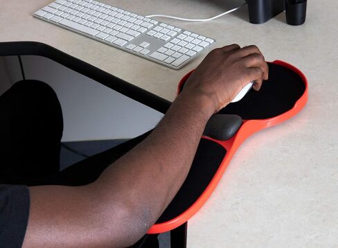 Mind Reader Portable Wrist Rest, Memory Foam Ergonomic Support for Arm, Integrated Mouse Pad, Clamps to Desk, Plastic, Black in Saudi Arabia