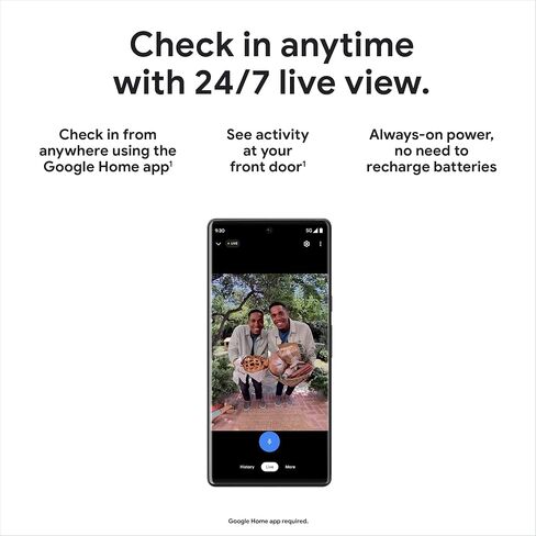 Google Nest Doorbell 720p - (سلكي، الجيل الثاني) - كاميرا فيديو أمنية - Ash in Kuwait