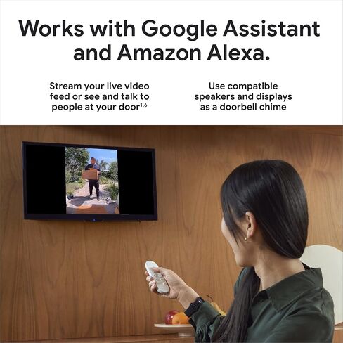 Google Nest Doorbell 720p - (سلكي، الجيل الثاني) - كاميرا فيديو أمنية - Ash in Kuwait