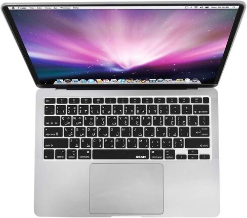 غطاء لوحة مفاتيح سيليكون باللغة العربية والإنجليزية من XSKN متوافق مع جهاز MacBook Air الجديد لعام 2020 مقاس 13 بوصة مع معرف اللمس وشريحة M1 A2337 A2179 ولوحة مفاتيح الكمبيوتر المحمول (تخطيط الاتحاد الأوروبي والولايات المتحدة، وردي) in Saudi Arabia
