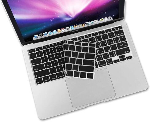 غطاء لوحة مفاتيح سيليكون باللغة العربية والإنجليزية من XSKN متوافق مع جهاز MacBook Air الجديد لعام 2020 مقاس 13 بوصة مع معرف اللمس وشريحة M1 A2337 A2179 ولوحة مفاتيح الكمبيوتر المحمول (تخطيط الاتحاد الأوروبي والولايات المتحدة، وردي) in Saudi Arabia
