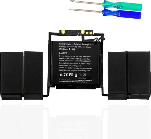 YXKC A1819 A1706 استبدال بطارية الكمبيوتر المحمول A1819 MacBook Pro 13 بوصة A1706 أواخر 2016 منتصف 2017، EMC 3071 3163 MLH12LL/A MNQG2LL/A MNQF2LL/A MLVP2LL/A MPXV2LL/A 11.4 فولت 49.2 وات 4314 مللي أمبير في الساعة in Saudi Arabia