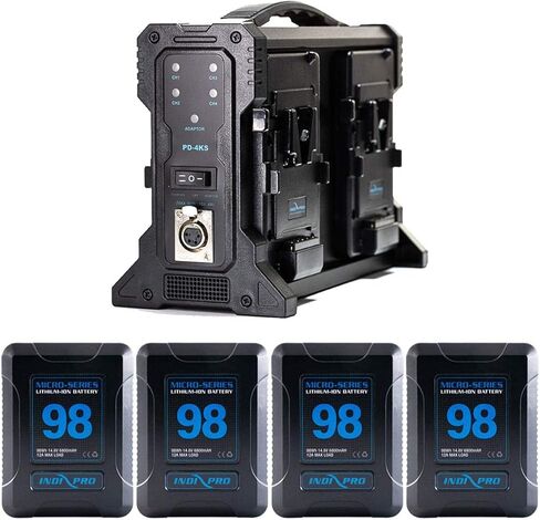 بطارية IndiPRO Four Micro-Series بقدرة 98 وات في الساعة Li-Ion ومجموعة شاحن Quad Pro in Kuwait