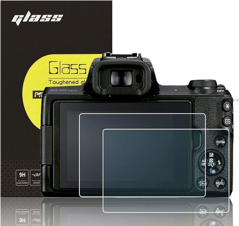 【2-Pack】Glass Screen Protector Film for Canon EOS RP M50 / M50 II / M100 / M6 Mark II / M6 Cameras, 0.3mm Ultra-Thin Tempered Glass, 9H Hardness, 2.5D Round Edges, Anti-Scrach Anti-Fingerprint Anti-Dust in Kuwait