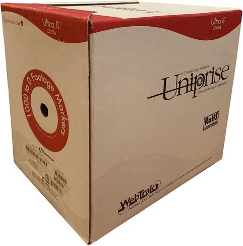 كيبل كات 5e بلينوم 1000 قدم مصنوع في الولايات المتحدة الامريكية كومسكوب UTP 24AWG 350MHz | كيبل كات 5e بلينوم بطول 1000 قدم، لون ابيض in Kuwait
