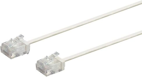 Monoprice Cat6 Ethernet Patch Cable - Snagless, 550MHz, UTP, 32AWG, 3 Feet, White - Micro SlimRun Series in Kuwait