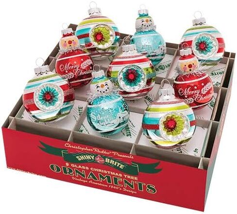 Christopher Radko Festive FETE 9 Count 2.5" Reflector Rounds & Figures in Kuwait