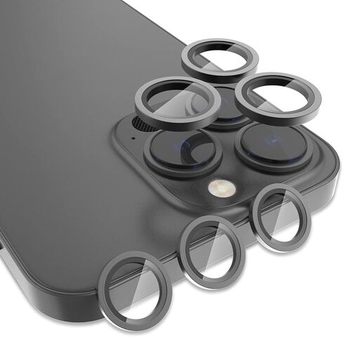 [مجموعتان] غطاء معدني كامل + واقي عدسة الكاميرا الدائرية من الزجاج المقوى لهاتف iPhone 13 Pro/13 Pro Max، جراب غطاء شاشة لعدسة الكاميرا عالية الدقة، طبقة حماية لشاشة الكاميرا مقاومة للخدش بقوة 9H (جرافيت - مجموعتان) in Kuwait