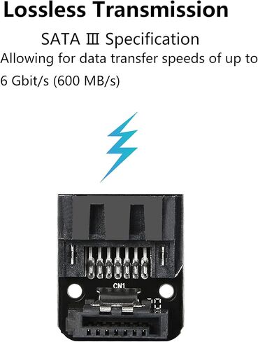 GELRHONR Right Angle SATA 7Pin Female to 7pin Male Adapter,90 Degree SATA 7pin Converter Mainboard Motherboard for Desktops SSD HDD (Black - Up/Down) in Kuwait