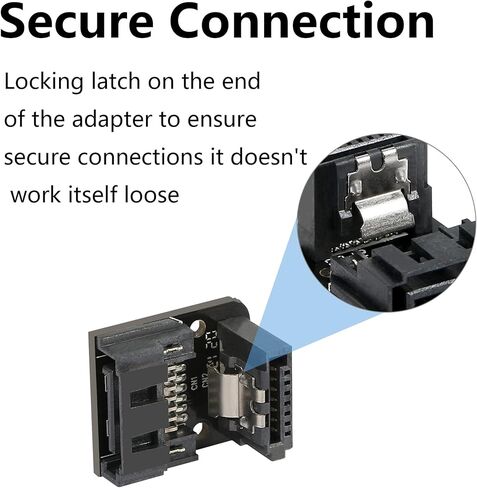 GELRHONR Right Angle SATA 7Pin Female to 7pin Male Adapter,90 Degree SATA 7pin Converter Mainboard Motherboard for Desktops SSD HDD (Black - Up/Down) in Kuwait