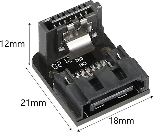 GELRHONR Right Angle SATA 7Pin Female to 7pin Male Adapter,90 Degree SATA 7pin Converter Mainboard Motherboard for Desktops SSD HDD (Black - Up/Down) in Kuwait