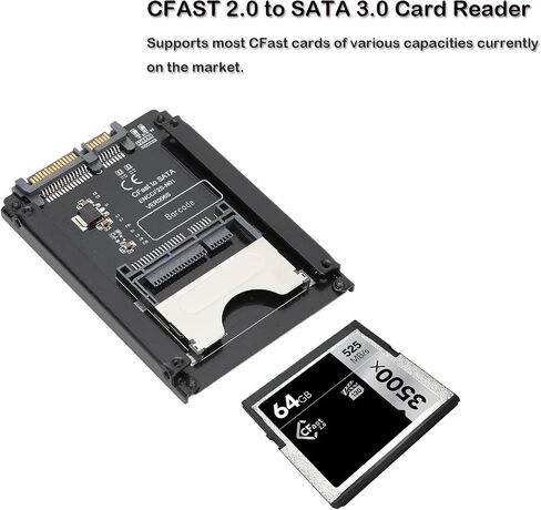 بطاقة محول القرص الصلب Eboxer CFAST إلى SATA 3.0، قارئ بطاقات CFAST 2.0 إلى SATA 3.0 بسرعة تصل إلى 450 ميجابايت/ثانية، بطاقة رفع القرص الصلب CFast لسطح المكتب للكمبيوتر المحمول in Saudi Arabia