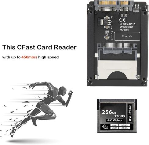 بطاقة محول القرص الصلب Eboxer CFAST إلى SATA 3.0، قارئ بطاقات CFAST 2.0 إلى SATA 3.0 بسرعة تصل إلى 450 ميجابايت/ثانية، بطاقة رفع القرص الصلب CFast لسطح المكتب للكمبيوتر المحمول in Saudi Arabia