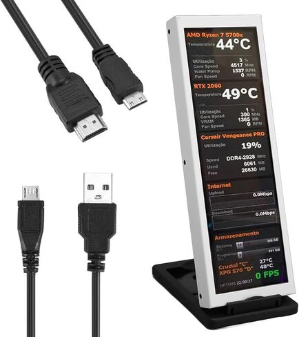 شاشة صغيرة 7.9 انش IPS USB لوحدة المعالجة المركزية AIDA64 ووحدة معالجة الرسومات الجرافيكية وSSD وشاشة بيانات الكمبيوتر وشاشة استشعار درجة الحرارة لجهاز الكمبيوتر ايه ار جي بي in Kuwait