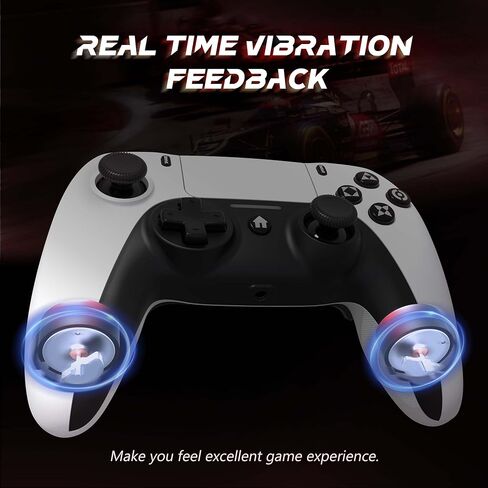 وحدة التحكم اللاسلكية ShanWan لجهاز PS4/ Silm/Pro. لوحة ألعاب لاسلكية عن بعد متوافقة مع أجهزة الكمبيوتر/PS4. بطارية مدمجة بقدرة 600 مللي أمبير في الساعة مع صدمة مزدوجة/مقبس 3.5 ملم/مستشعر 6 محاور/أزرار خلفية (أبيض وأسود) in Kuwait