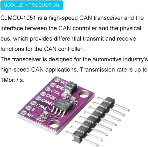 DKARDU 2 pcs 3V ~ 5V CJMCU-1051 TJA1051 CAN Transceiver High Speed Low Power Consumption Transceiver Module 1Mbit s with Dupont Cable for Arduino in Saudi Arabia