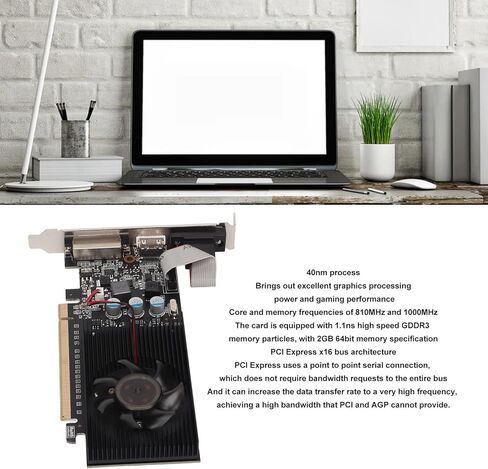 بطاقة رسومات Estink 2GB DDR3، GT610 2GB DDR3 بطاقة رسومات الكمبيوتر 64bit 810MHZ تردد الذاكرة 1000MHZ التردد الأساسي 2560x1600 دقة بطاقة رسومات الكمبيوتر (GT610 2GD3 64BI) in Kuwait