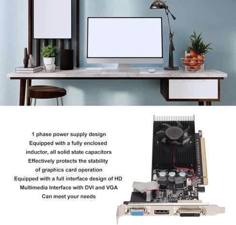 بطاقة رسومات Estink 2GB DDR3، GT610 2GB DDR3 بطاقة رسومات الكمبيوتر 64bit 810MHZ تردد الذاكرة 1000MHZ التردد الأساسي 2560x1600 دقة بطاقة رسومات الكمبيوتر (GT610 2GD3 64BI) in Kuwait